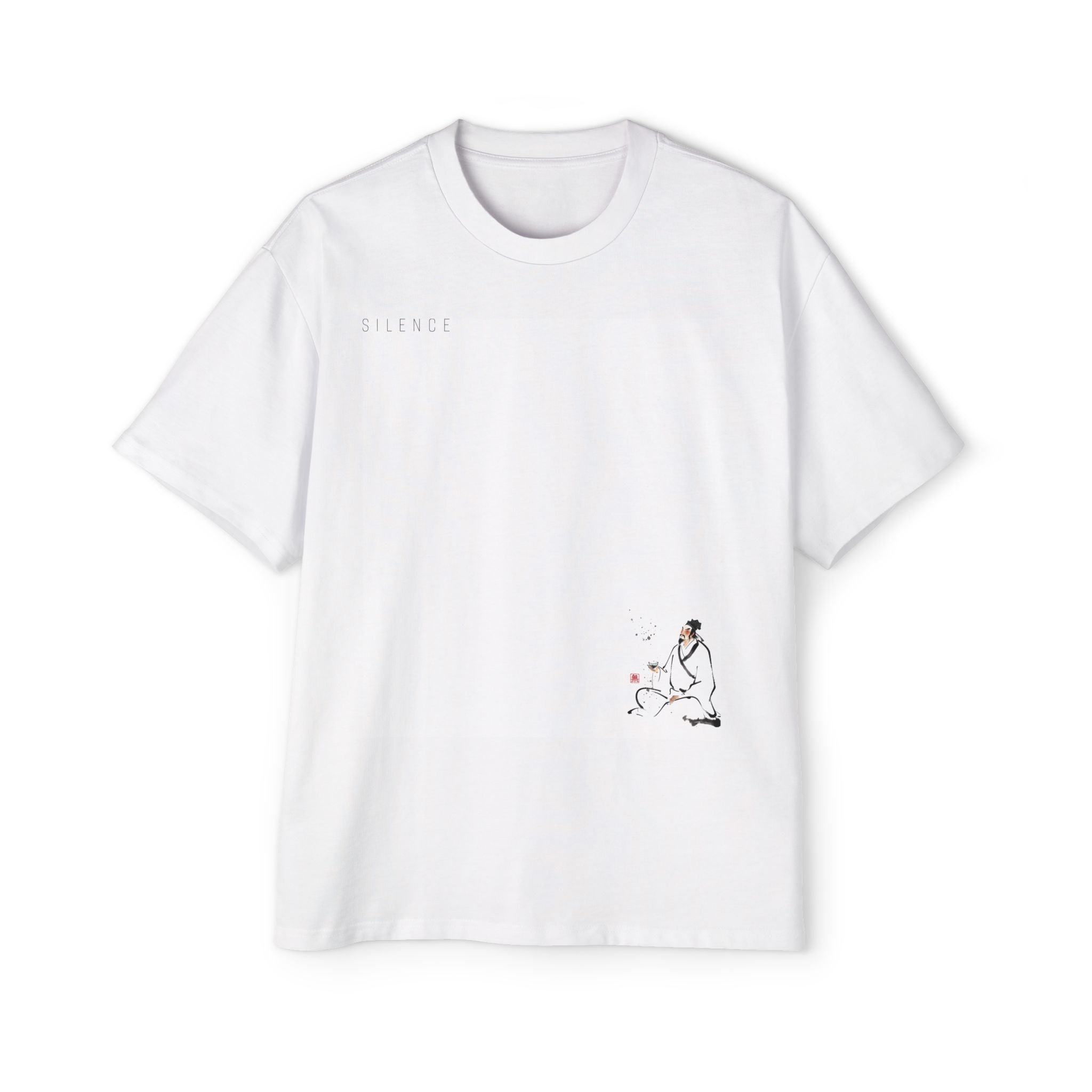 Silence Drift Oversized Tee | Chinese Ink Art Streetwear-06