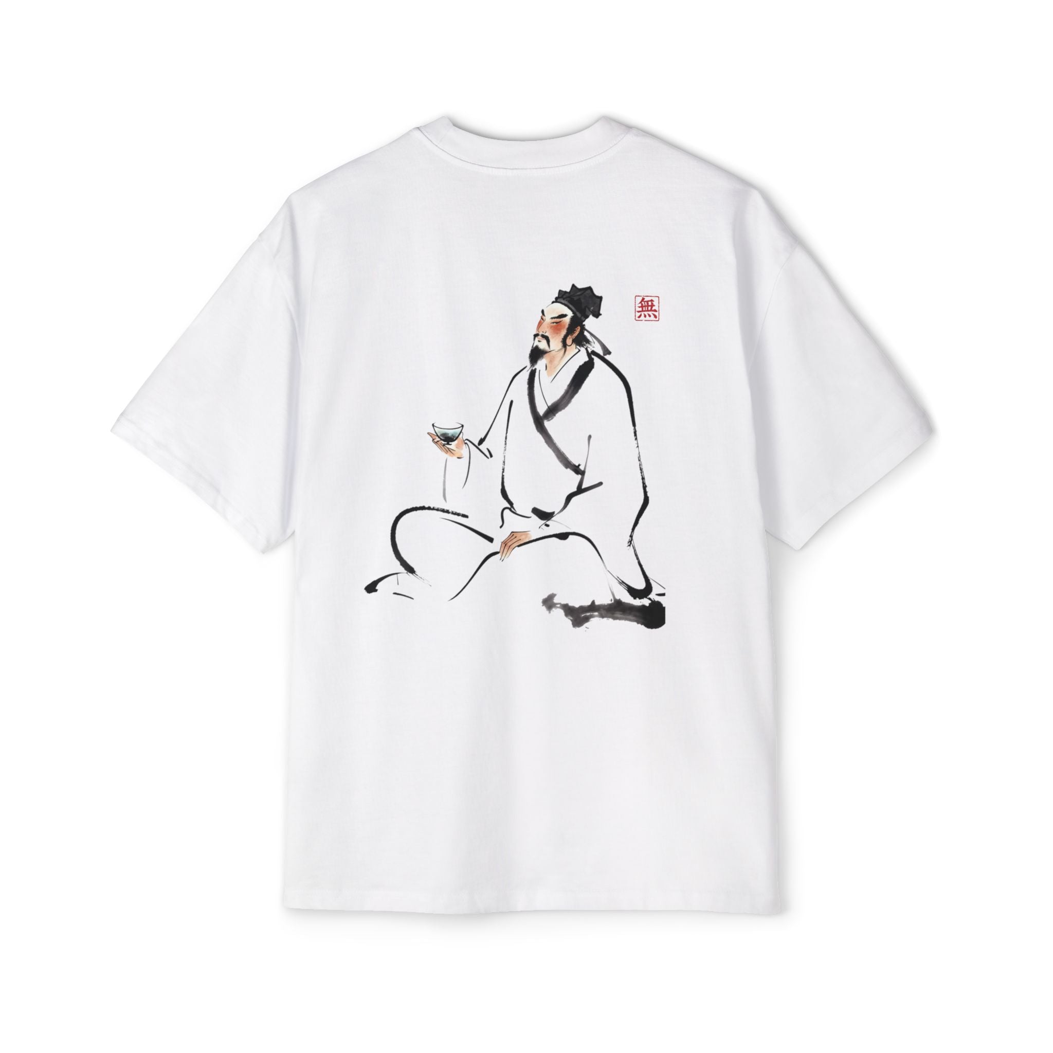 Silence Drift Oversized Tee | Chinese Ink Art Streetwear-06