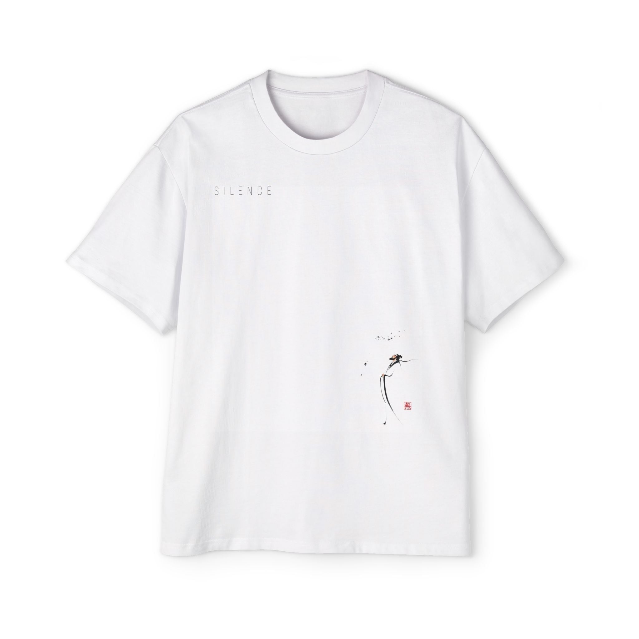 Silence Drift Oversized Tee | Chinese Ink Art Streetwear-08