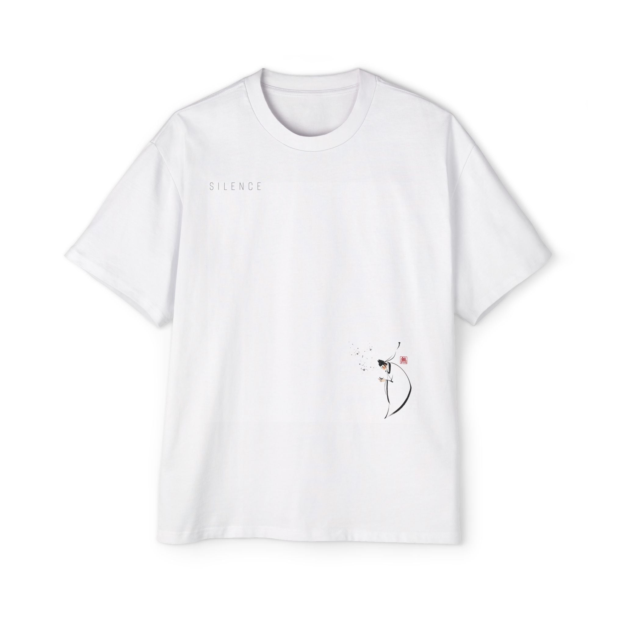 Silence Drift Oversized Tee | Chinese Ink Art Streetwear-07