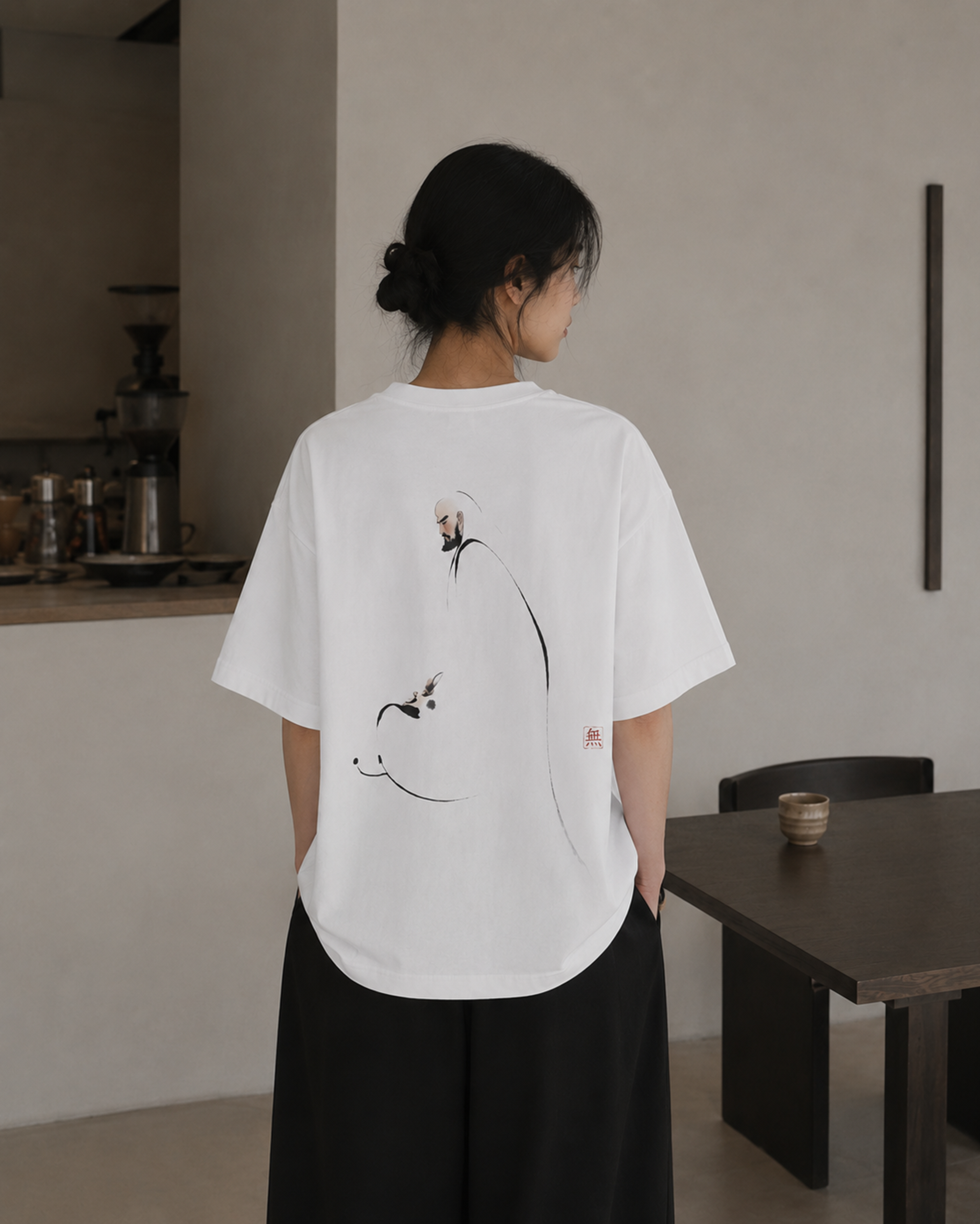 Silence Drift Oversized Tee | Chinese Ink Art Streetwear-10