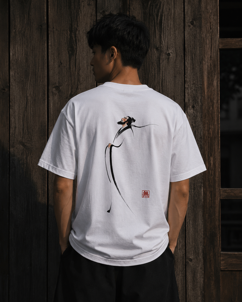 Silence Drift Oversized Tee | Chinese Ink Art Streetwear-08