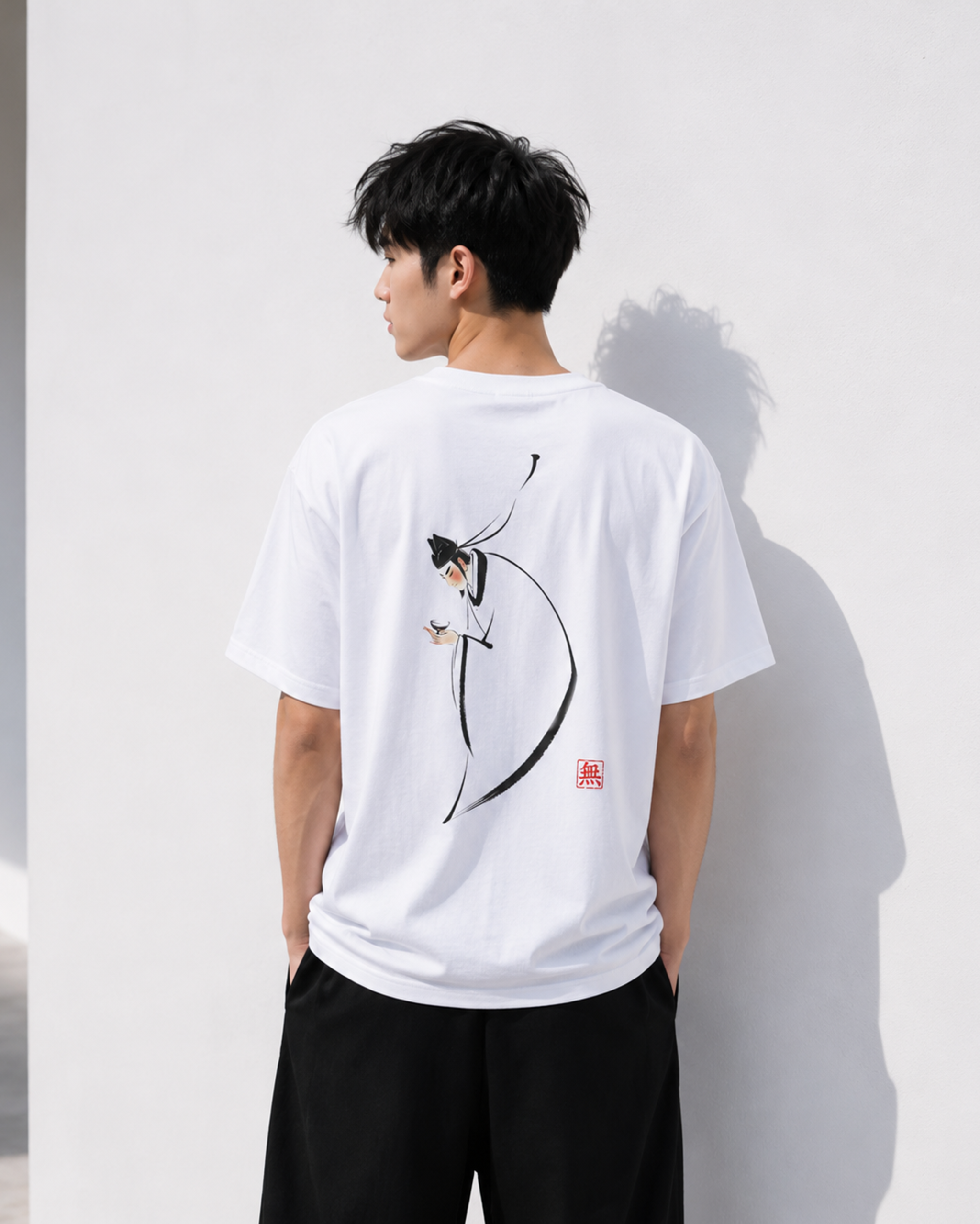 Silence Drift Oversized Tee | Chinese Ink Art Streetwear-07