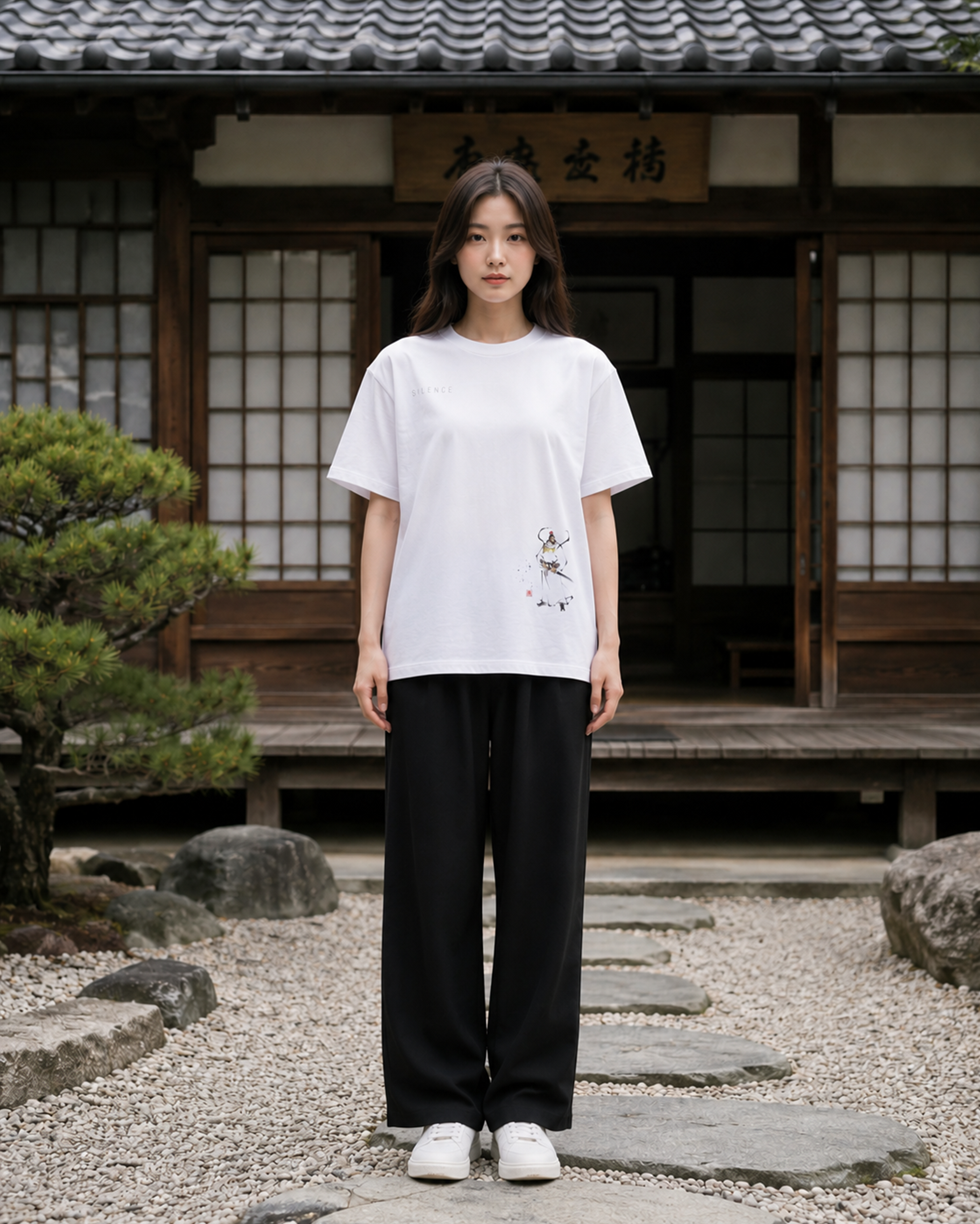 Silence Drift Oversized Tee | Chinese Ink Art Streetwear-05