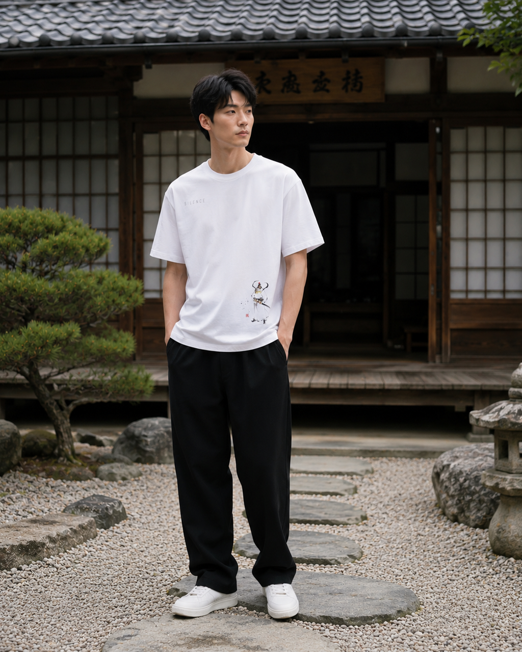 Silence Drift Oversized Tee | Chinese Ink Art Streetwear-05