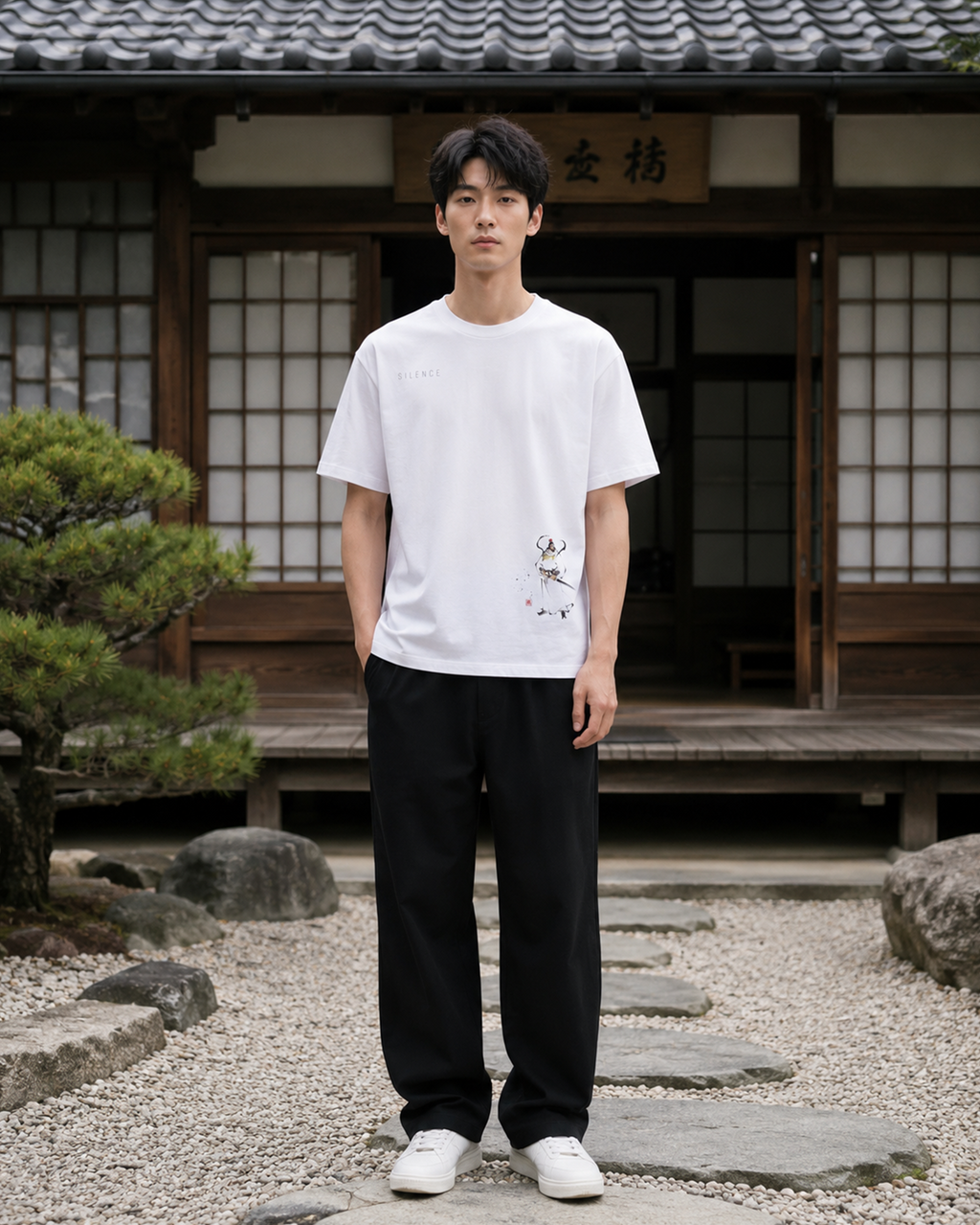 Silence Drift Oversized Tee | Chinese Ink Art Streetwear-05