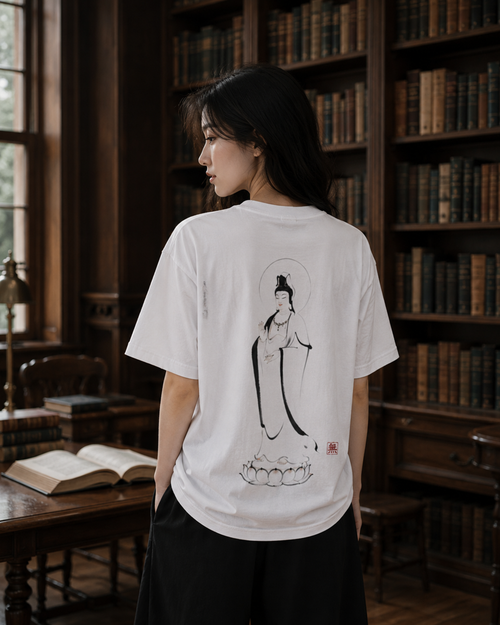 Silence Drift Oversized Tee | Chinese Ink Art Streetwear-03