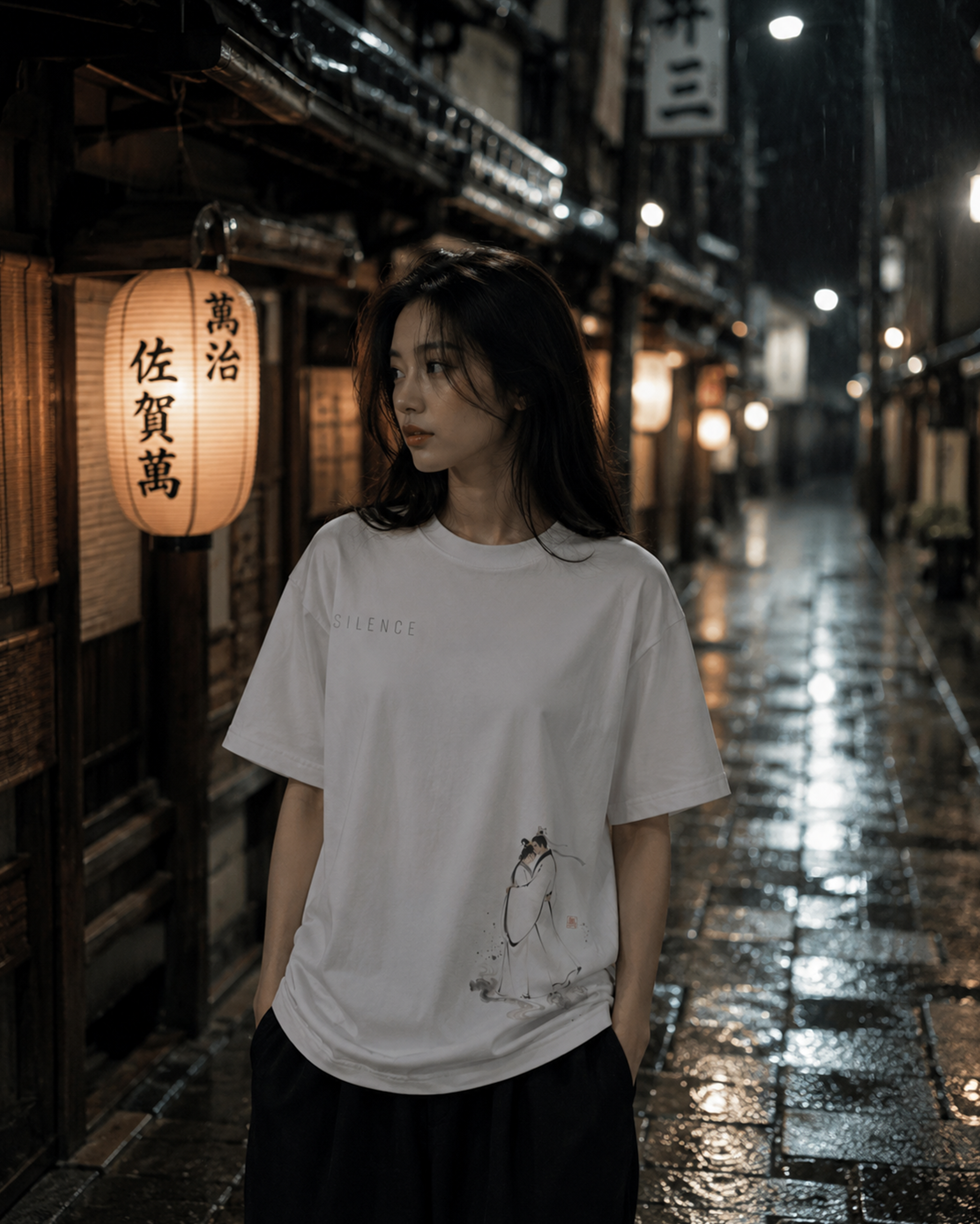 Silence Drift Oversized Tee | Chinese Ink Art Streetwear-02