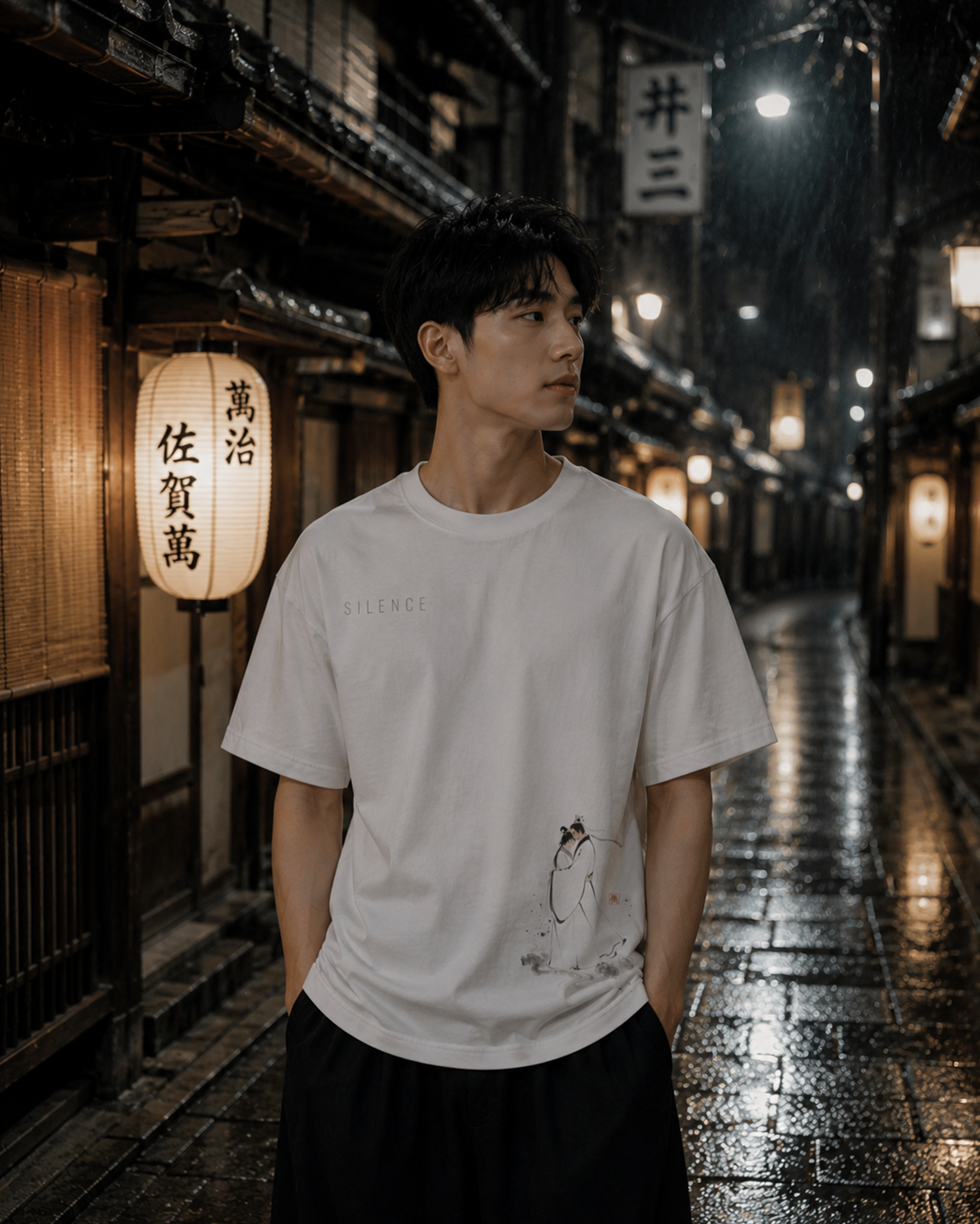 Silence Drift Oversized Tee | Chinese Ink Art Streetwear-02