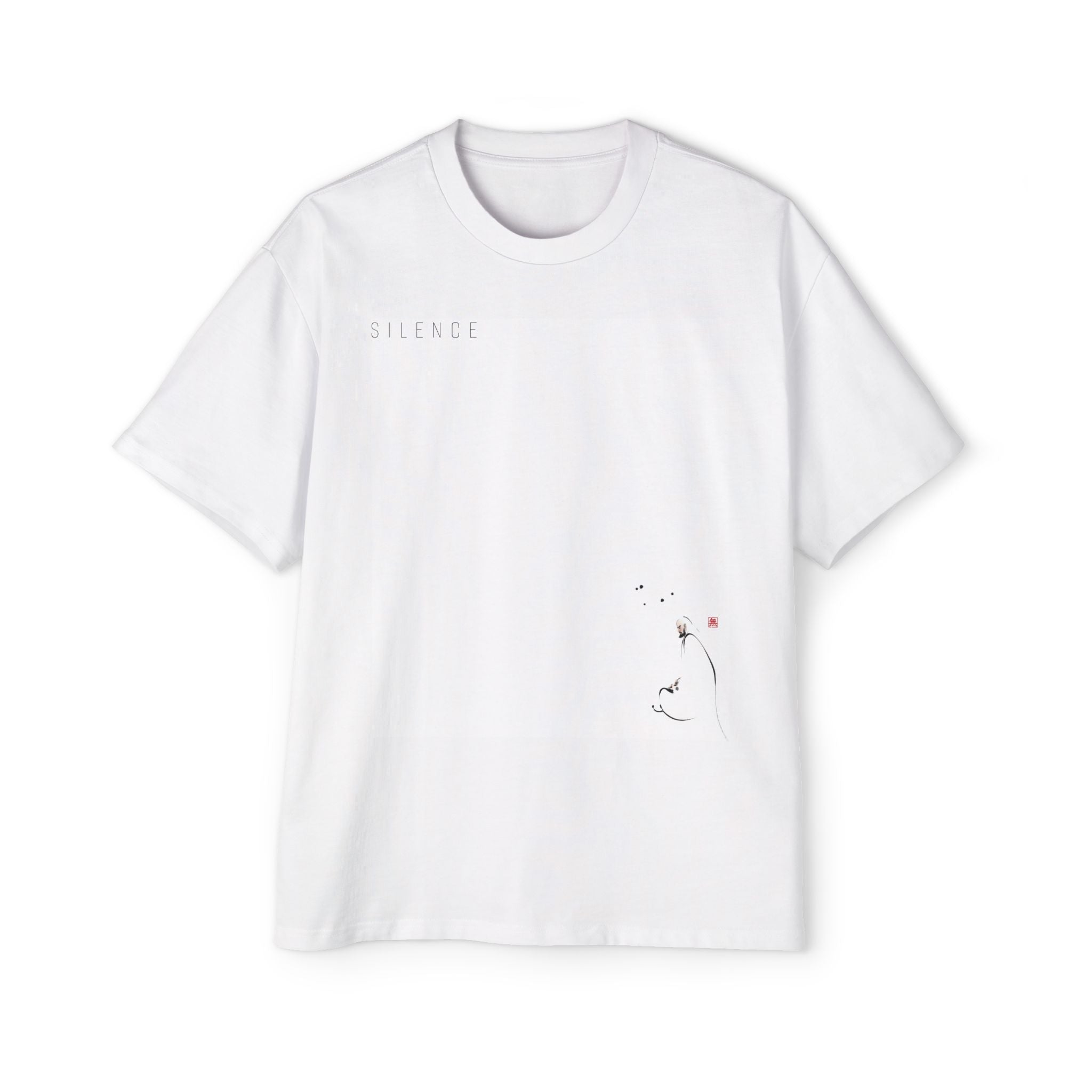 Silence Drift Oversized Tee | Chinese Ink Art Streetwear-10